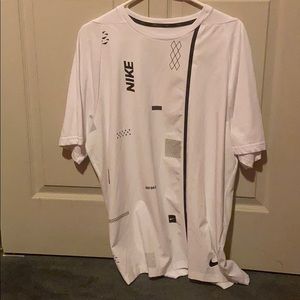 White and black nike tee